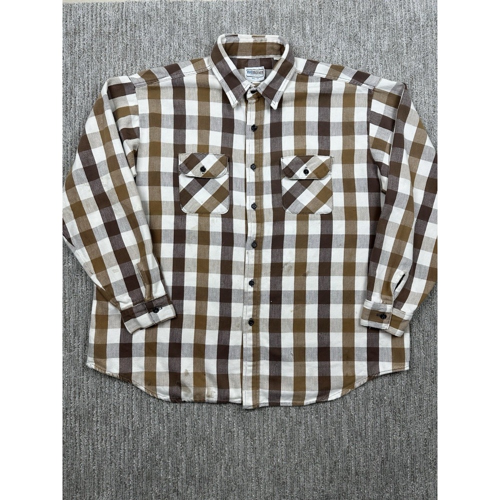 Vintage Five Brother Flannel Shirt Men's 3XL Plaid Workwear Grunge Lumberjack